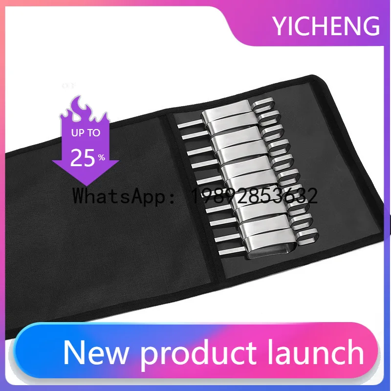 Stainless steel barbecue tools skewers bbq chicken wing needles flat metal barbecue kebab cloth bag