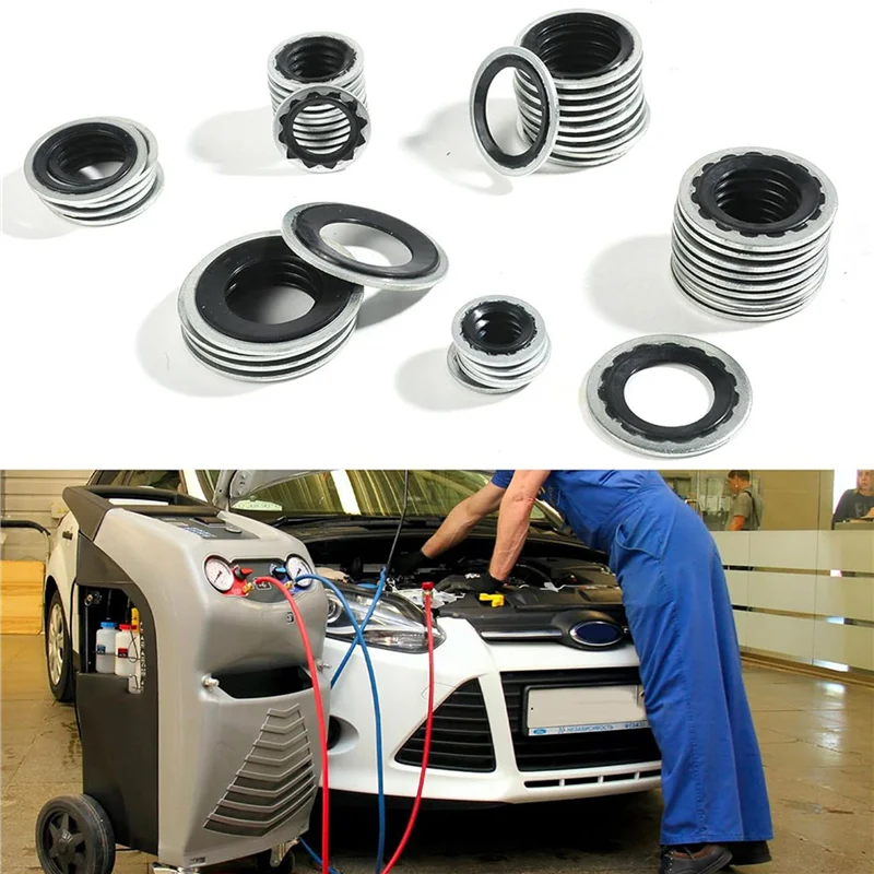 A74E-A/C O Ring Kit,Car Accessories Gasket,O Ring Assortment Kit,AC O Ring Kit,120Pcs AC Seal Kit,A/C Compressor Seal Kit