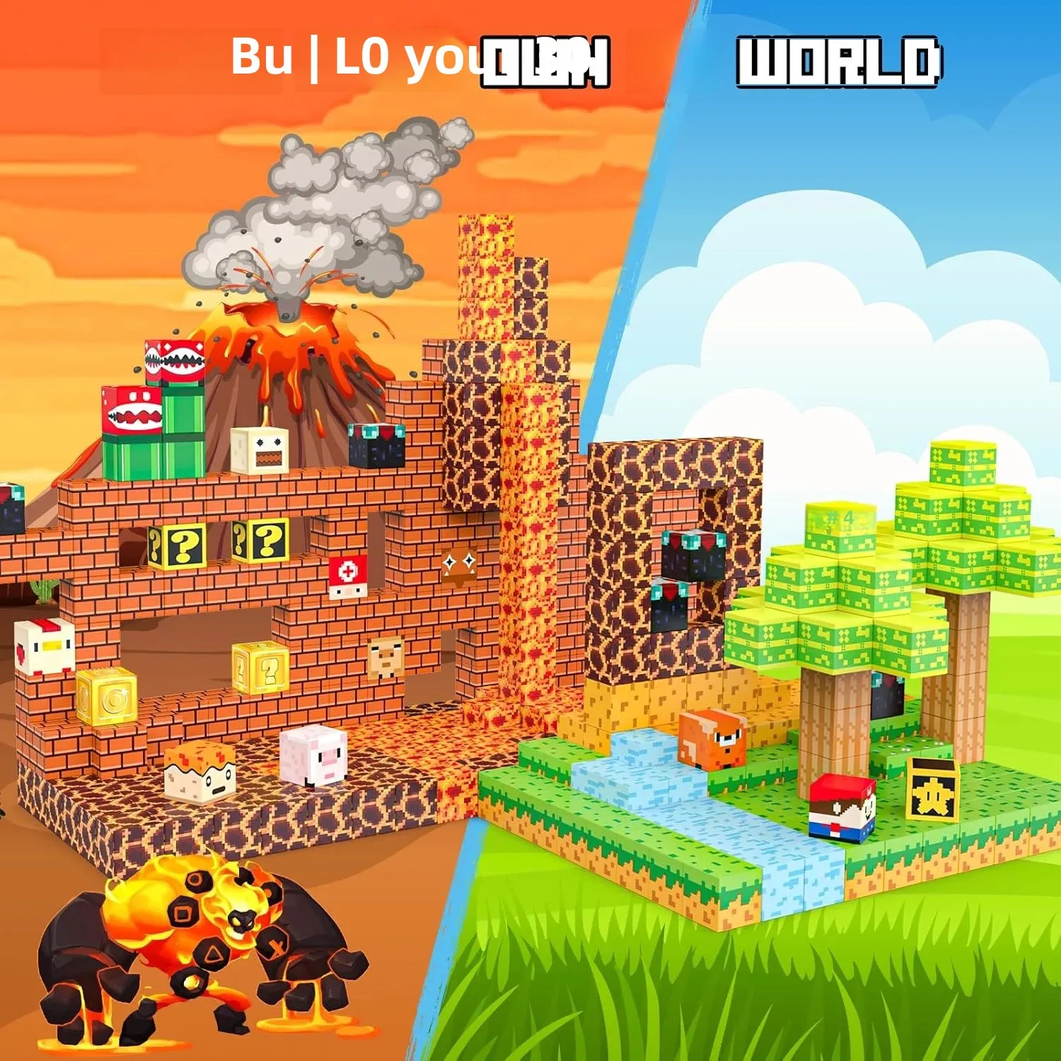 2025 NEW 500PC Magnetic Building Blocks Set for Kids - Mine World Magnet Cube DIY Model STEM Sensory Toy for Boys & Girls Age 3+