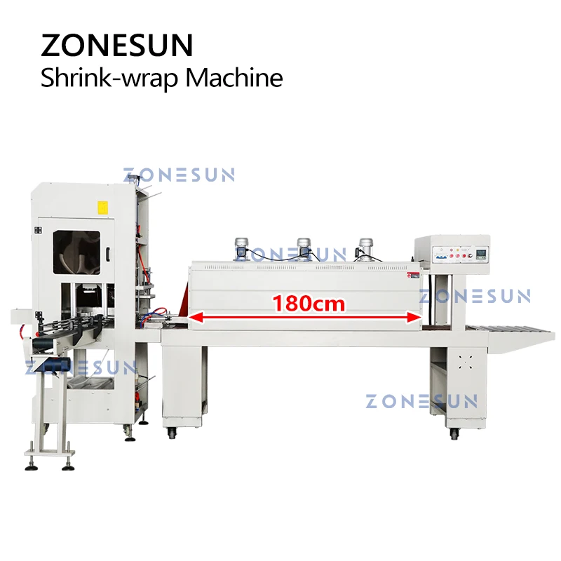 ZONESUN Automatic Shrink Wrap Machine Beverages Bottle Wraping Cutting Shrinking Tunnel Drinks Product Packaging ZS-SPL4
