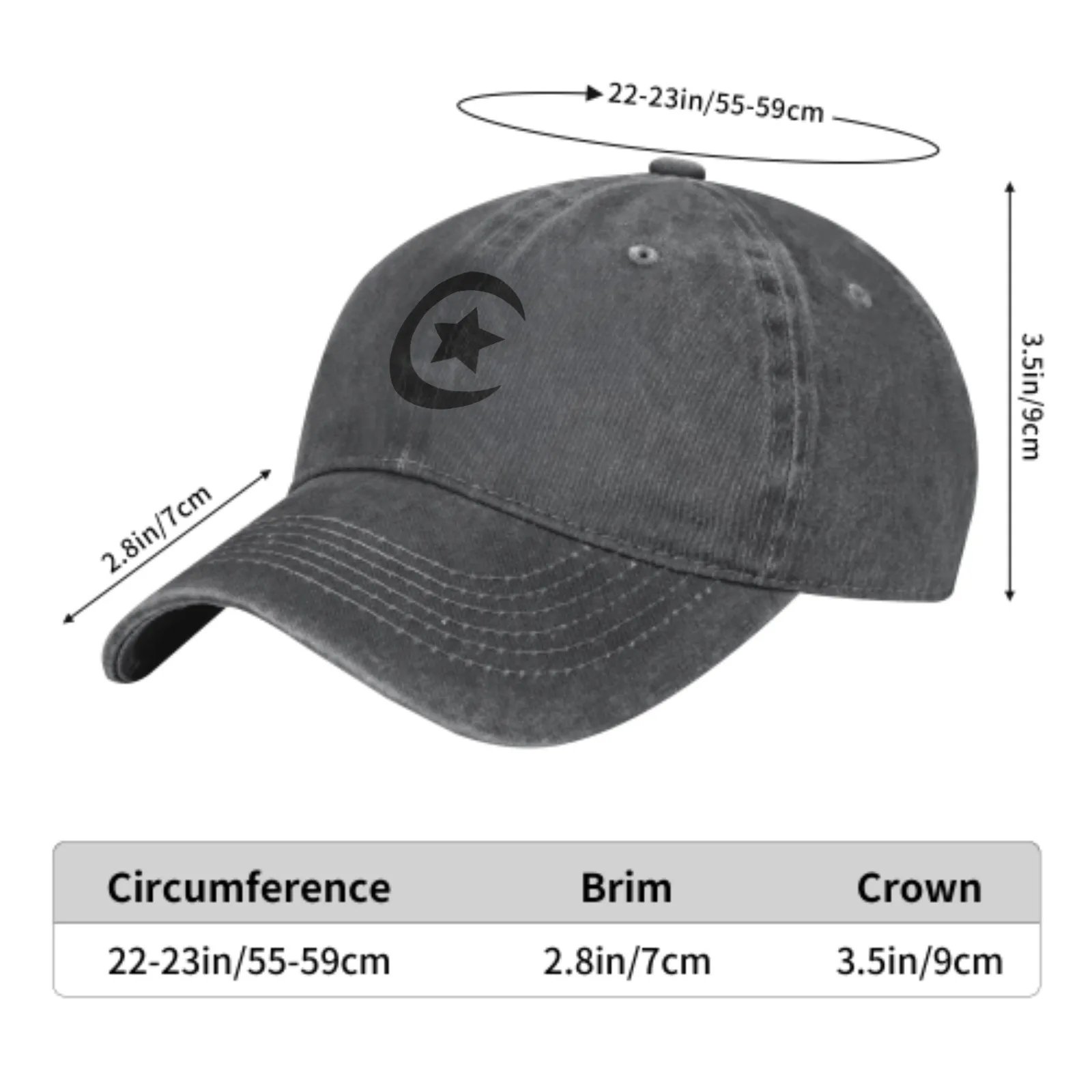 Islam Washed Cotton Sport Baseball Cap Outdoor Soft Top Hat Breathable Versatile Sunshade Casquette