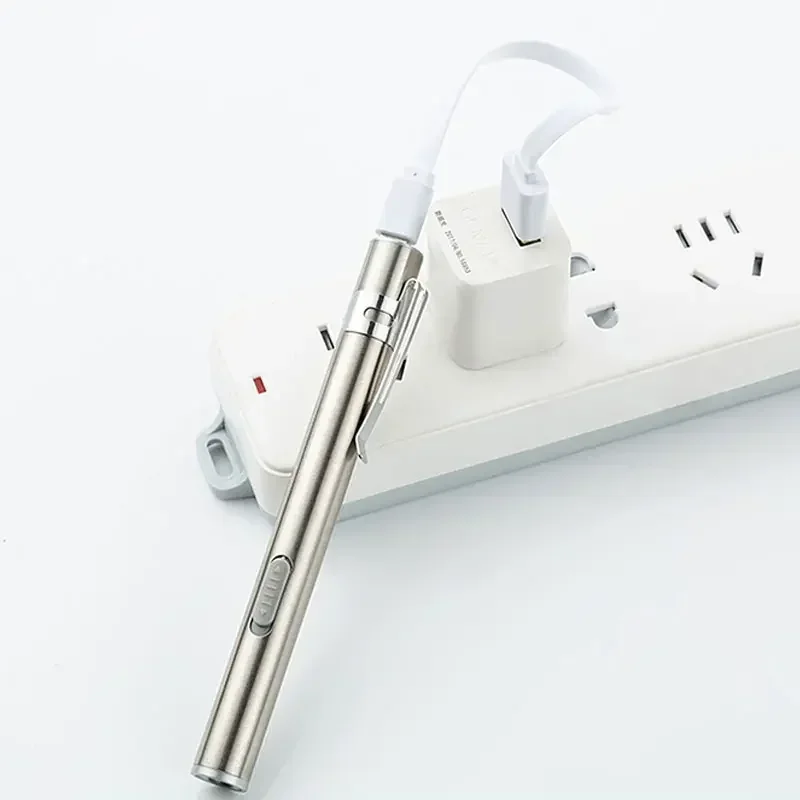 Aluminium Alloy Waterproof USB Chargeable LED Flashlight Powerful Rechargeable Torch Keychain Pen Flashlight For doctors