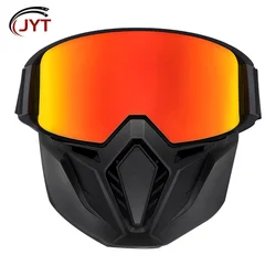Motorcycle Goggles Mask Detachable Windproof Anti-Fog Moto Helmet Glasses Tactical Dirt Bike Cafe Racer Face Shield