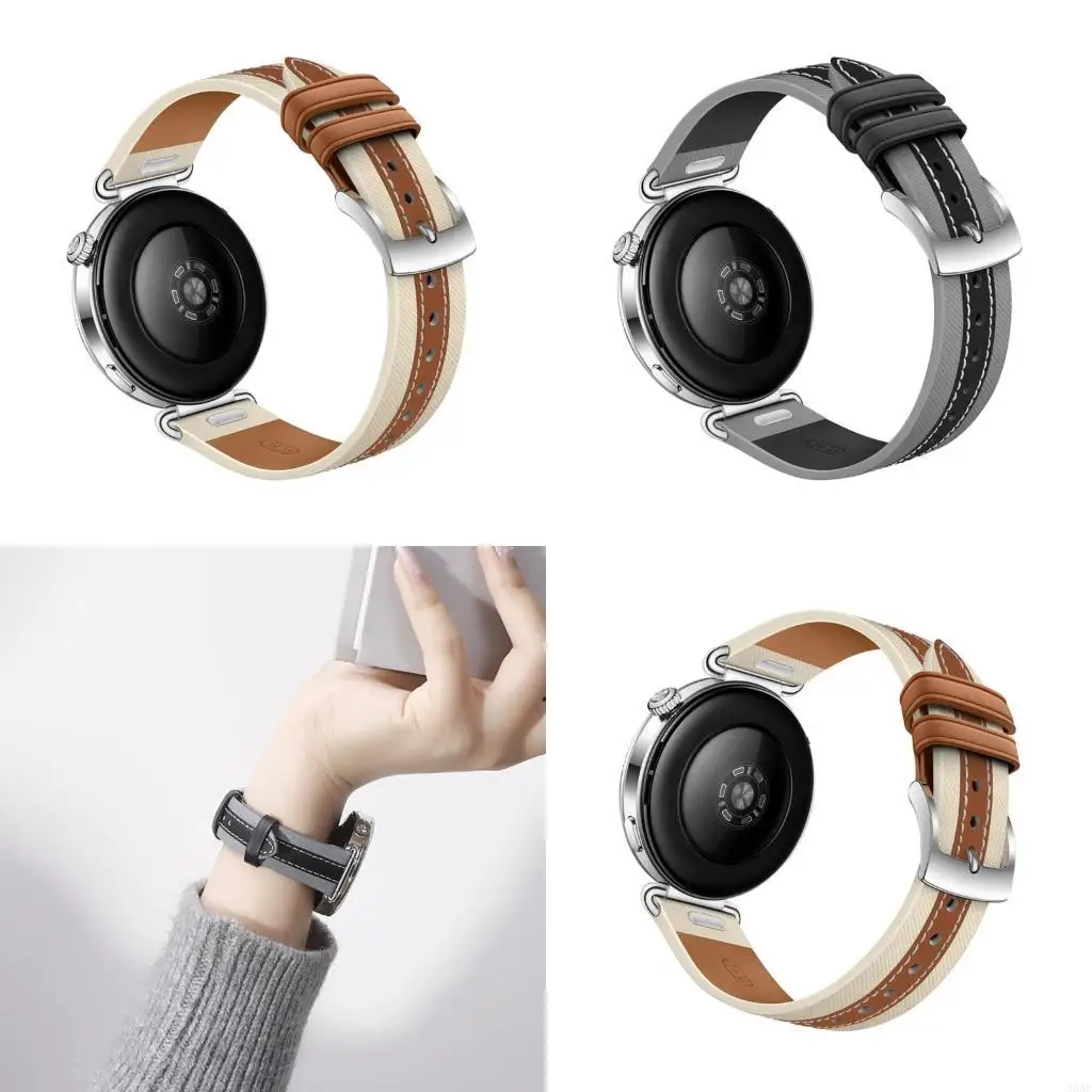 

95AF PU Leather Watch Straps for Watch GT4/5/6 41mm Watchband for Men Women