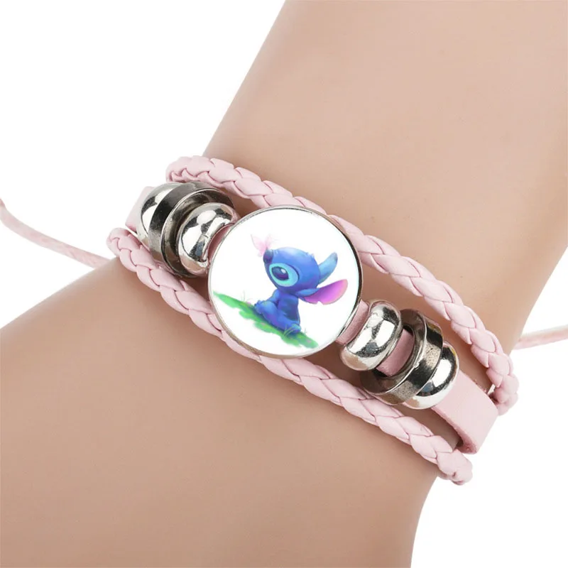 Gelang Disney Stitch, gelang kartun Lilo & Stitch Anime, motif lucu, gelang pesona, Perhiasan untuk wanita