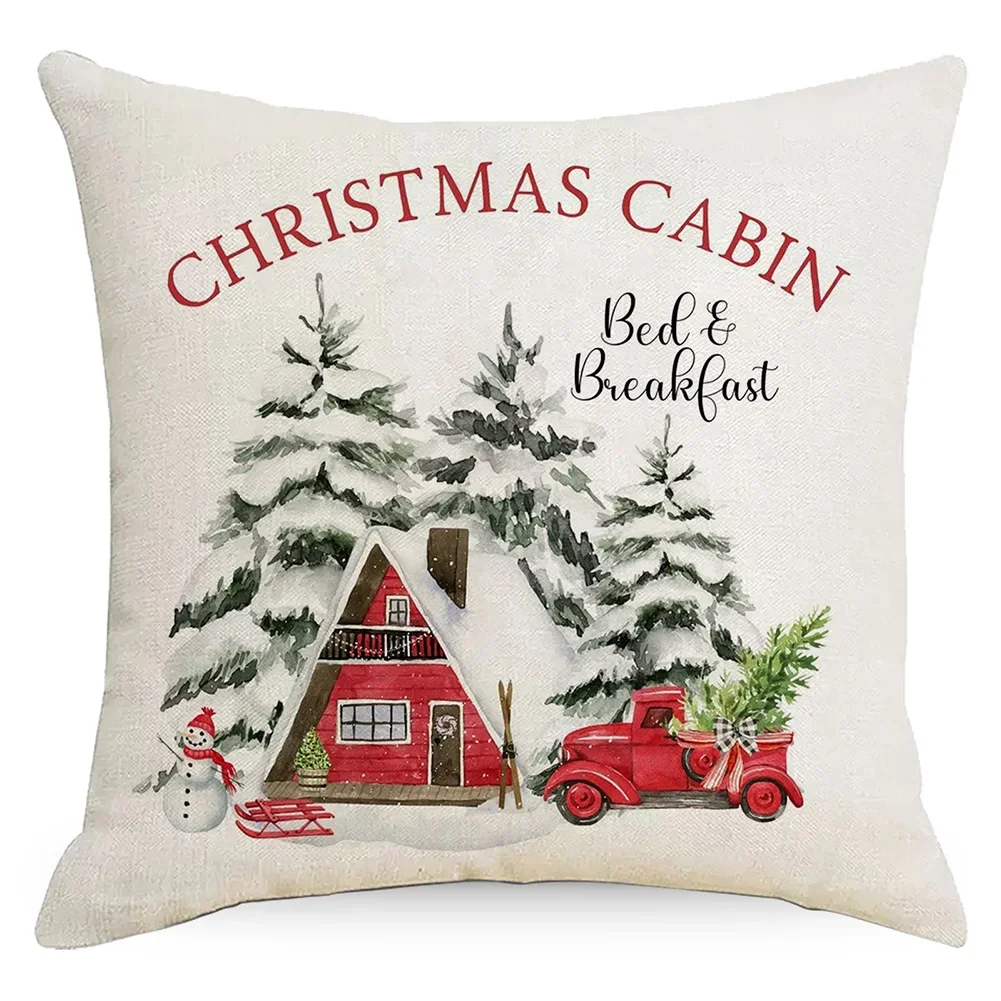 Christmas Decor Pillowcase Xmas Cushion Cover 45cm Christmas Pillowcase Multi-Color Pillow Case Santa Claus Home Decor