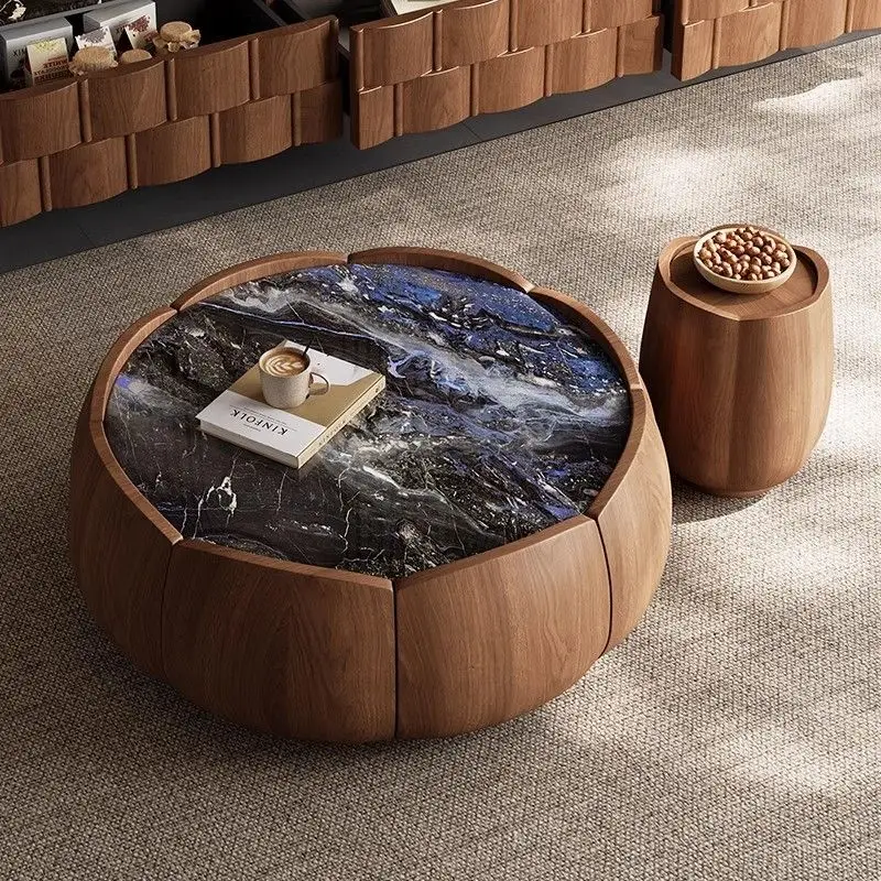 Medieval style, microcrystalline stone petal coffee table, household living room small apartment