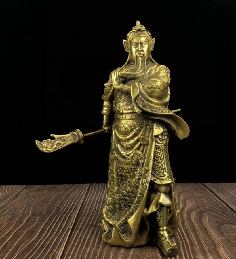 Seiko Brass Three Kingdoms Martial Arts Guan Yu Home Decoration Crafts Statue