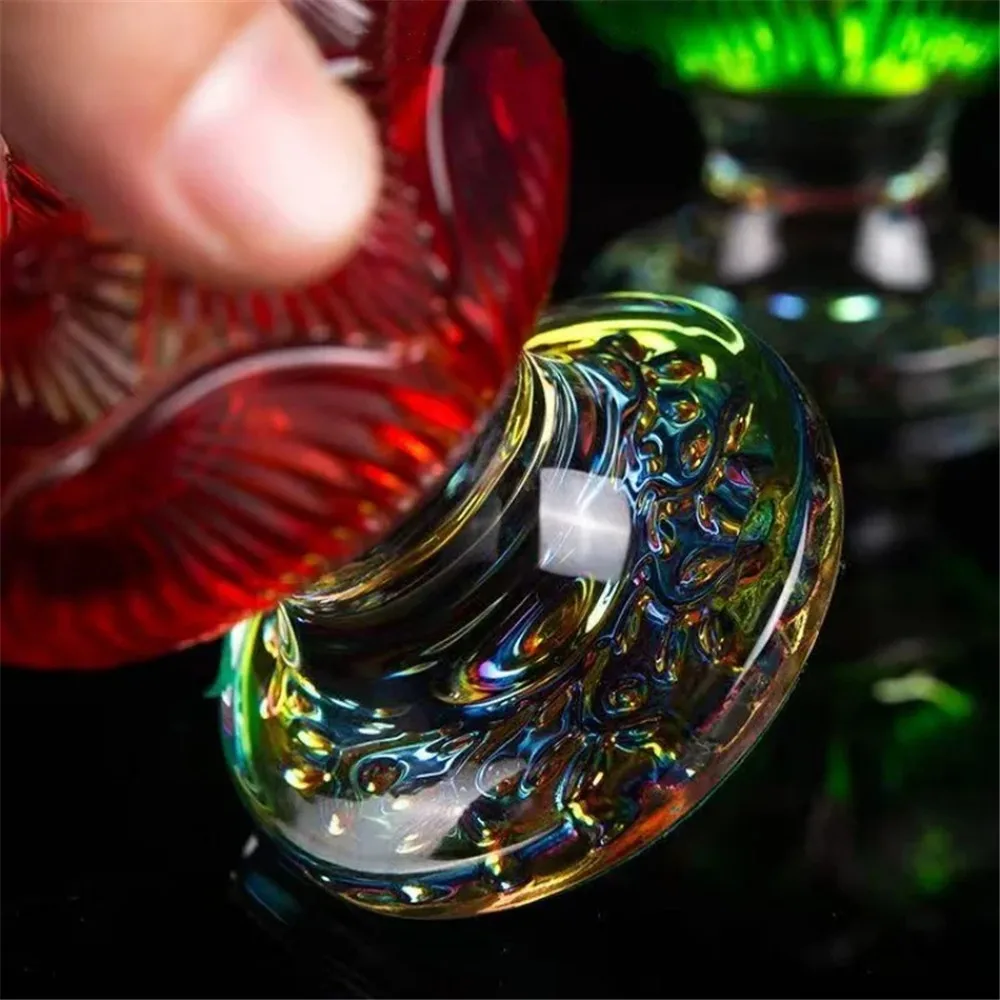 Buddhism Hall Candlestick Holder,Engraving Lotus Flower Shape Tibetan Altars Glass Candle Oil Lamp,Ghee Candle Cup,Buddhist Item