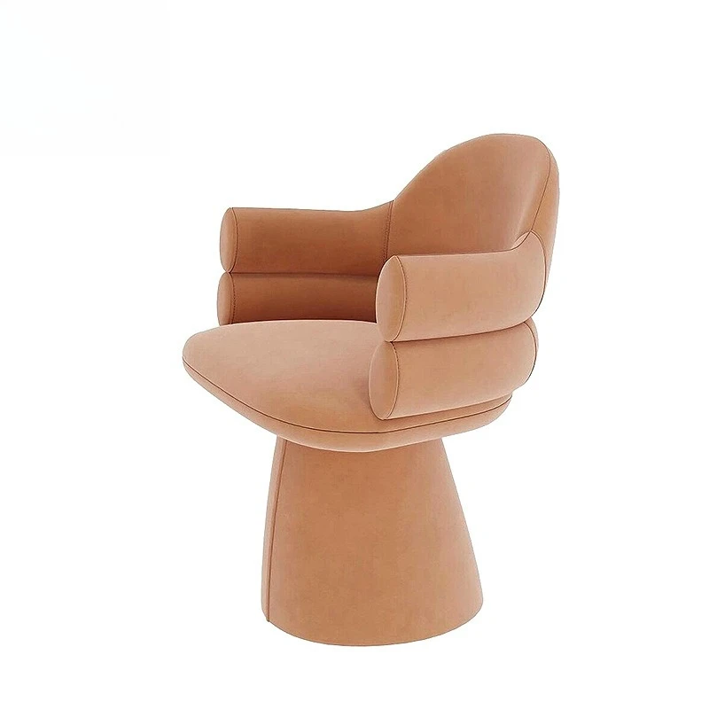 

Light luxury high-end creative solid wood dining chair villa discussion area senior armchair cream style
