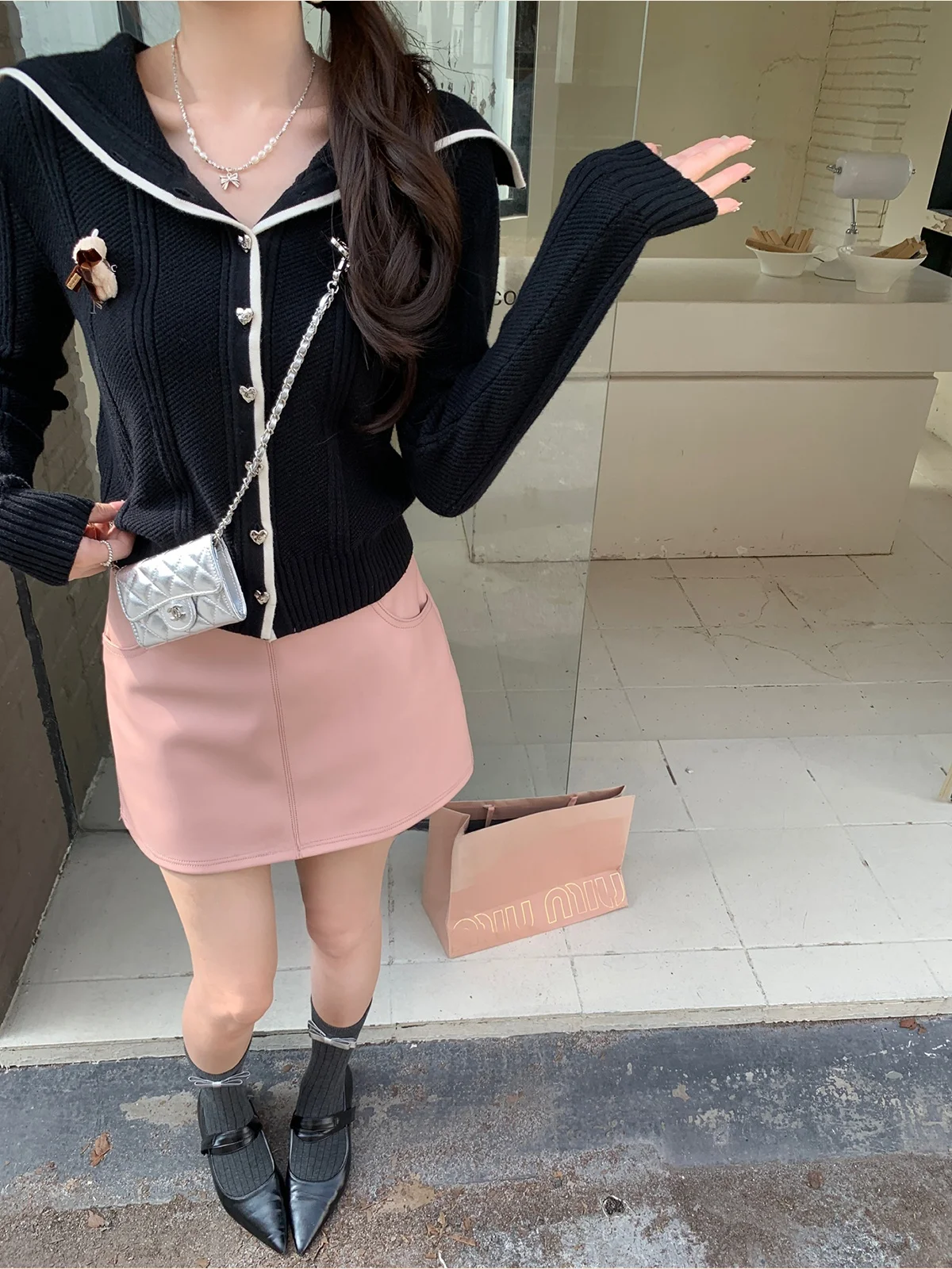 

Кожаная юбка-трапеция Anthony Fairy T Pink с высокой талией, облегающая юбка Ele Bodycon, однотонная, от ThePeachOfficial, для повседневной носки