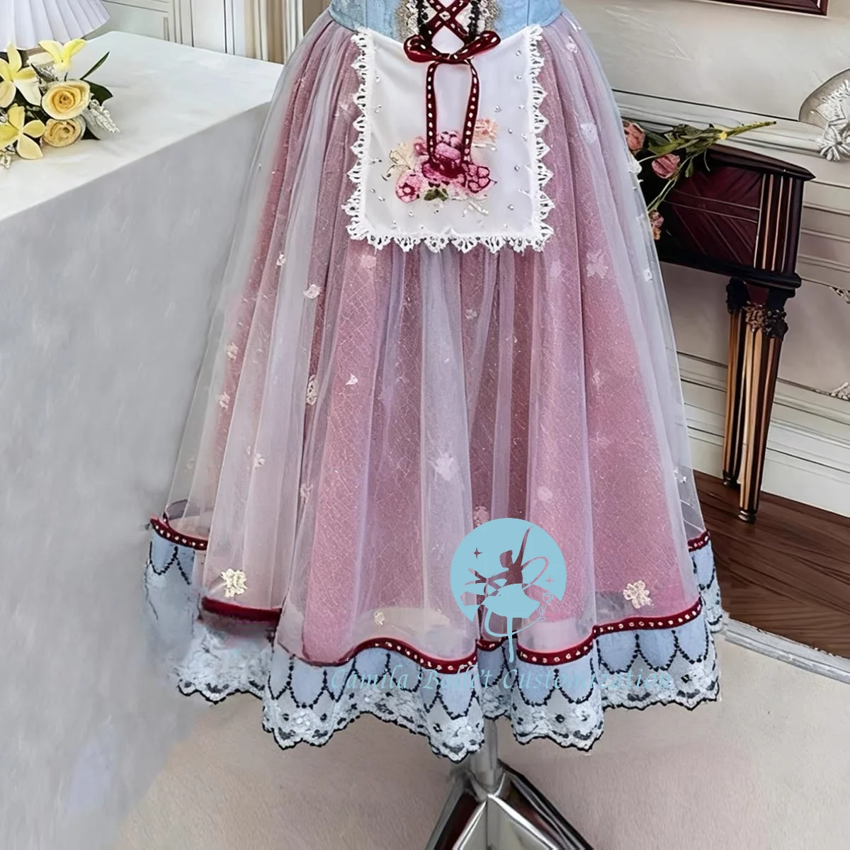 Newly tailored Giselle farmer's daughter ballet competition performance long gauze skirt, suitable for both adults and children