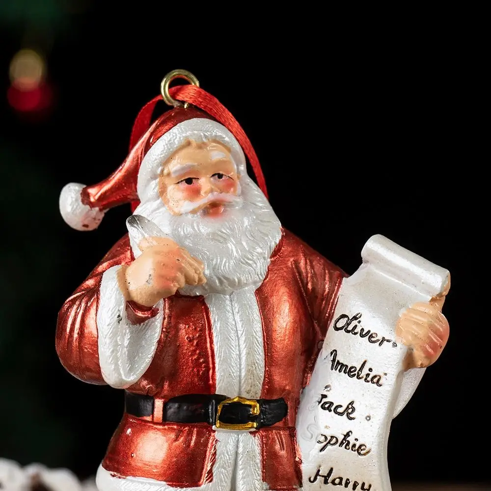 Śliczny Święty Mikołaj Wishlist Statue Żywica Kreskówka Choinka Wisiorek Nordic Zabawna Wesołych Świąt Dekoracja Nowy Rok Materiały eksploatacyjne