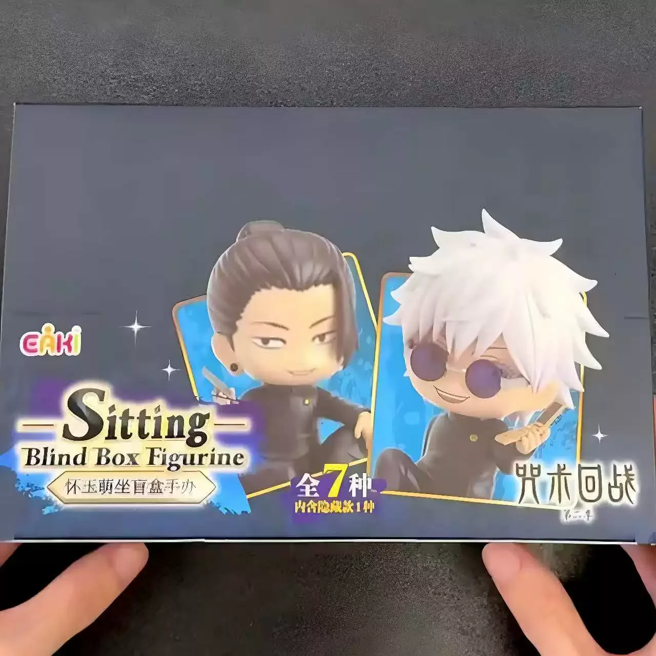EAKI Jujutsu Kaisen Zittende Pose Blind Box Figuur Gojo Geto Toji Nanami Anime Personage PVC Figuur Bureau Ornament