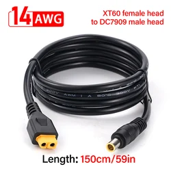 XT60 męskie złącze kulowe do męskiego DC7909 14awg 1,5 m kabel połączeniowy do panelu słonecznego 8.0 męska głowica XT60 żeńskie HeaS