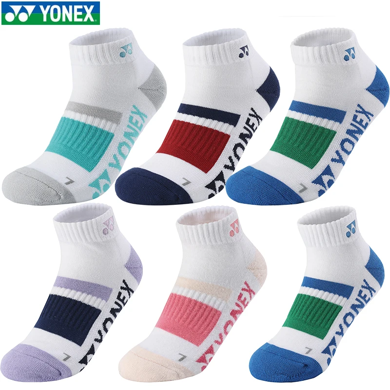 YONEX 2024 New Professional Badminton Socks Durable Thick Bottom Non-slip Breathable Towel Socks Men and Women Short Socks