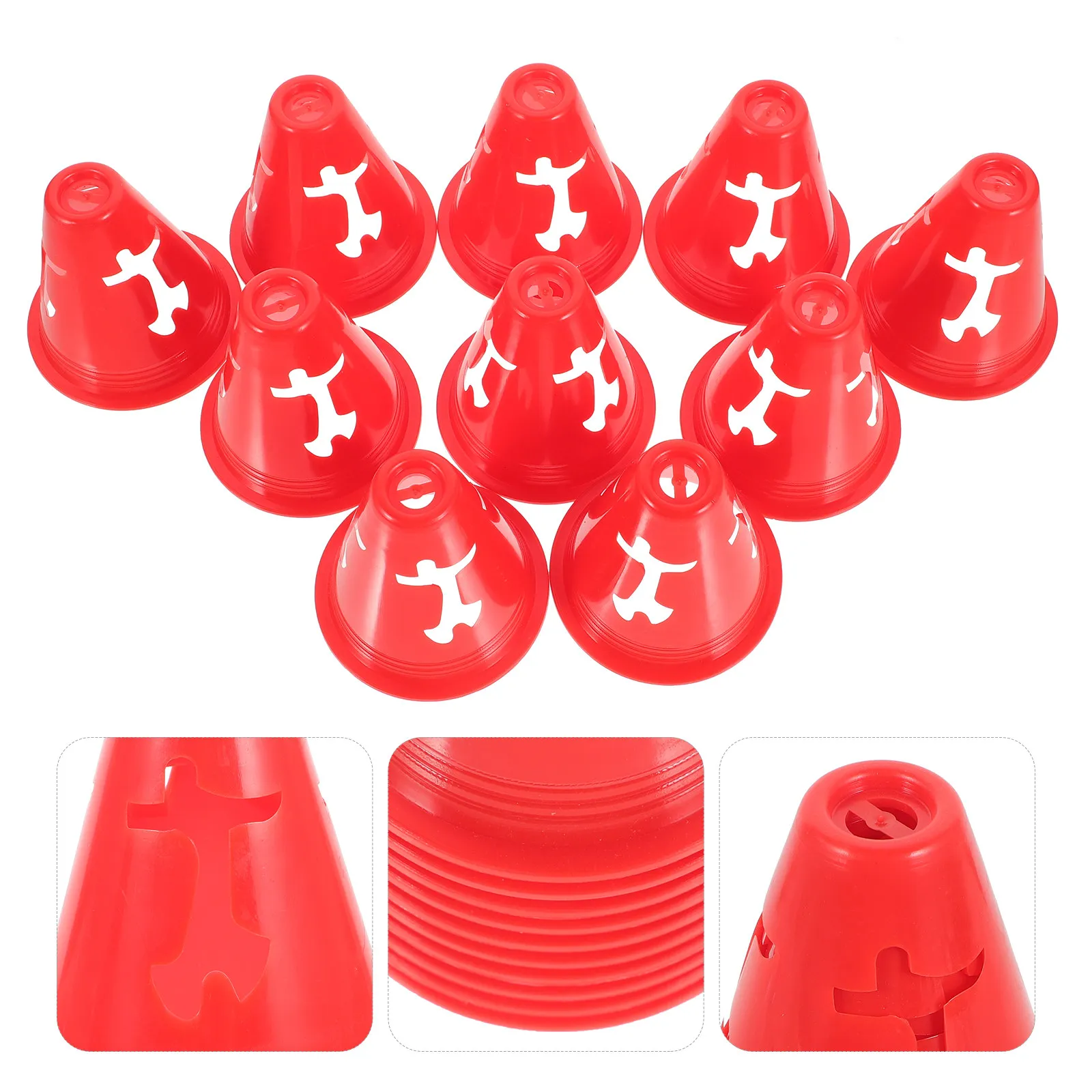 10Pcs Marking Cones Agility Training Bright Colored Stable Sports Cones for Soccer Football Drill Practice Numbered Markers Cone