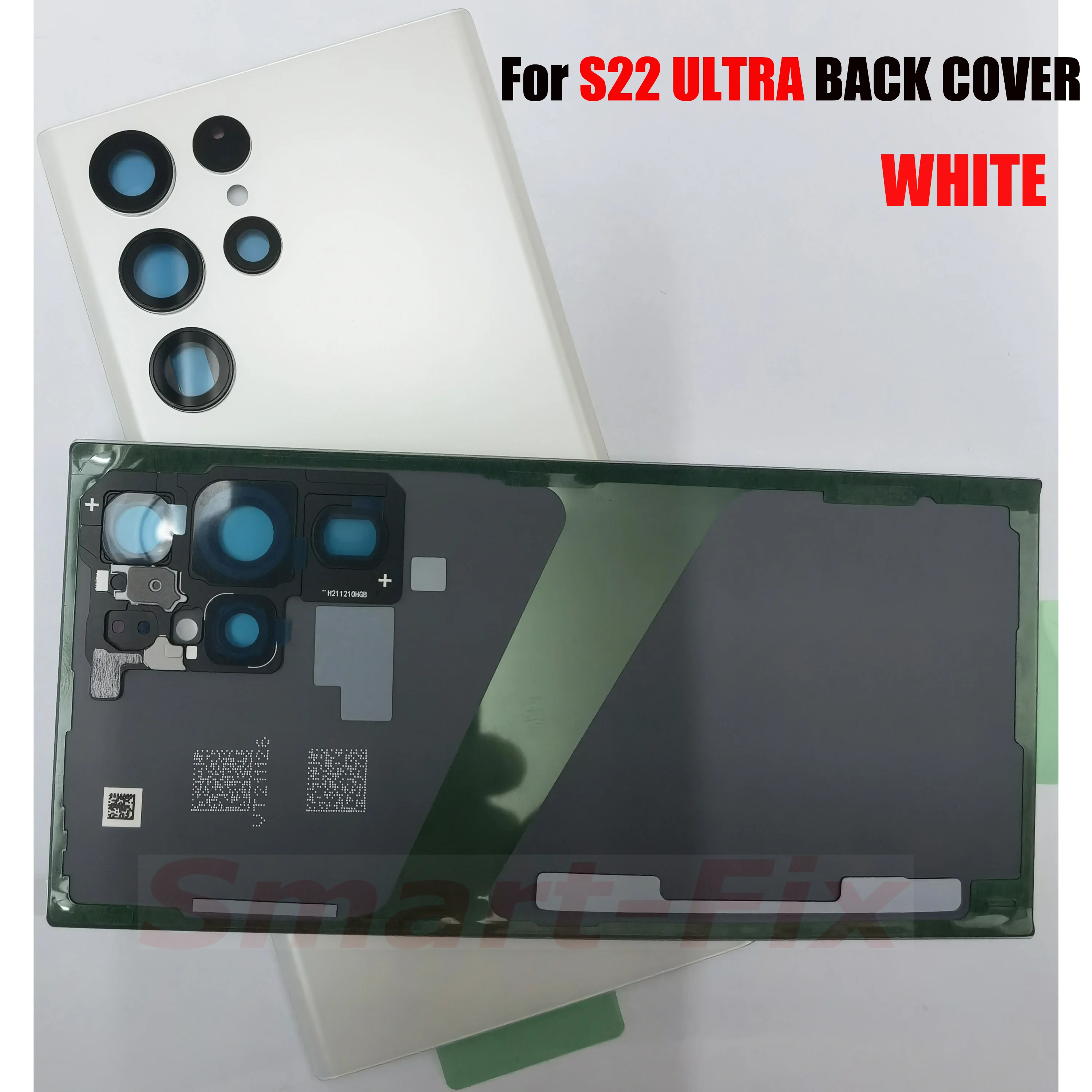 วัสดุOEMด้านหลังสําหรับSAM-S22 Ultra S22Ultra Backcoverกระจกด้านหลังพร้อมเลนส์กล้องและกาวสําหรับS22Ultra 5G