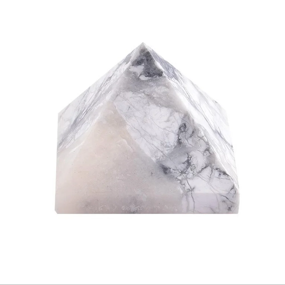 30-50mm Natural White Turquoise Pyramid Crystal Pyramid Yoga Stone Mediation Crystal Healing Crystal Crystal Decor