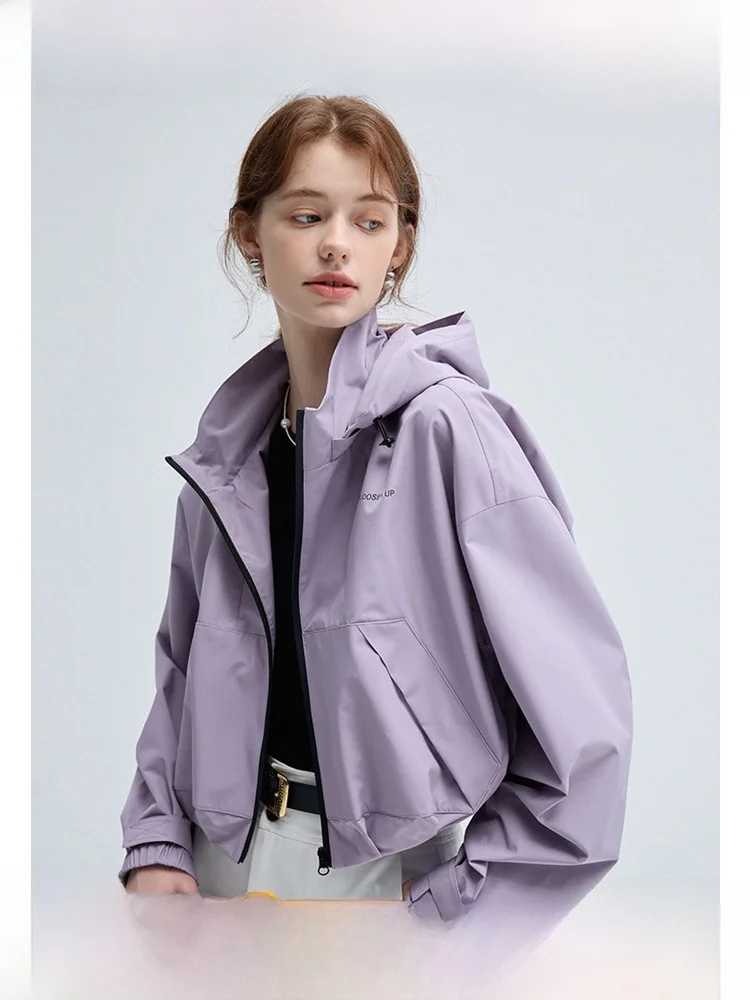 

Женский свободный топ на молнии Vega Chang American Sle ort Jaet, осень 2024, высококачественный свободный топ с капюшоном для улицы, для поездок на работу и ветер