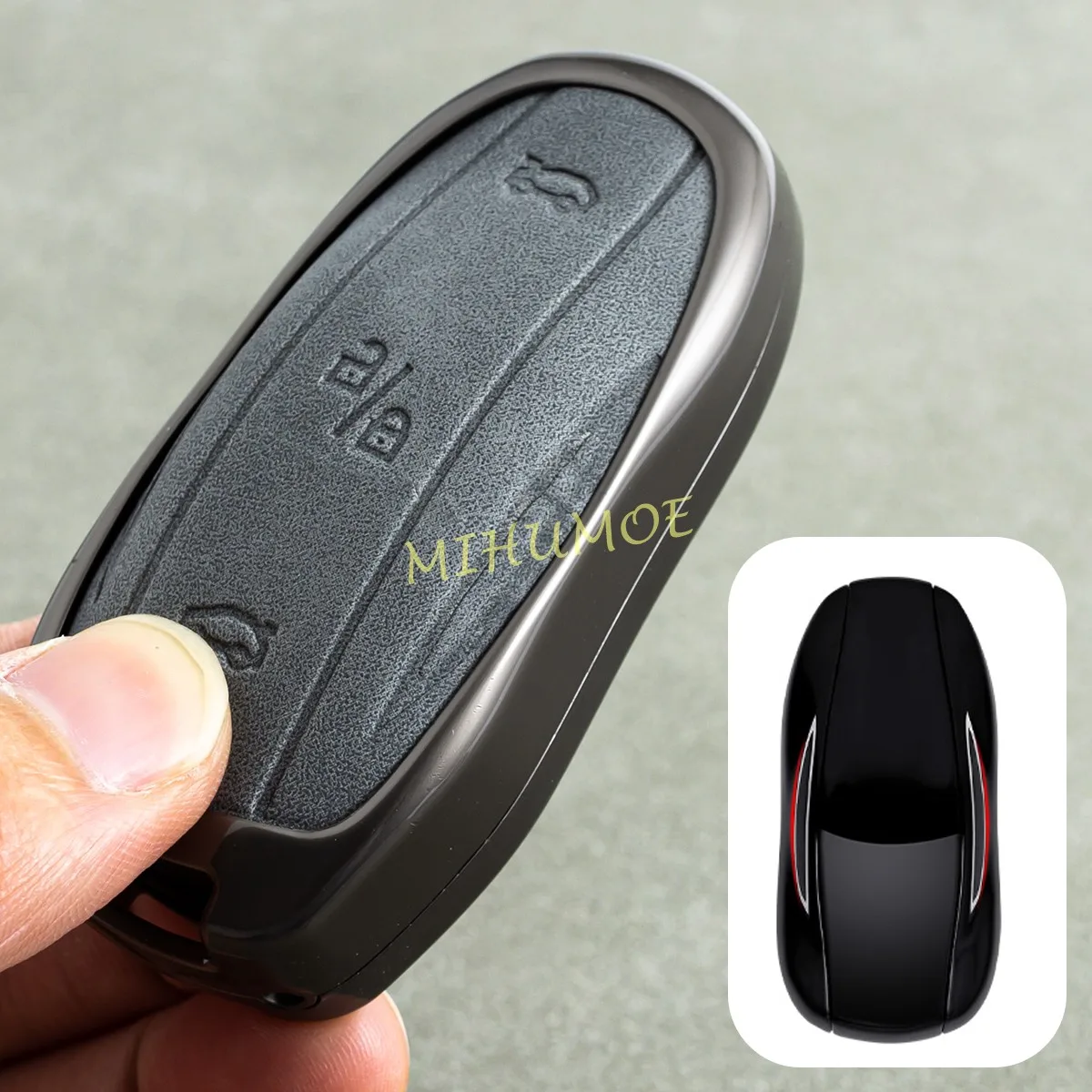 Alloy + Leather Car Remote Key Case Cover Shell Fob For Model 3 Y S Model3 ModelY ModelS 2020 2021 2022 2023 2024 2025 2026