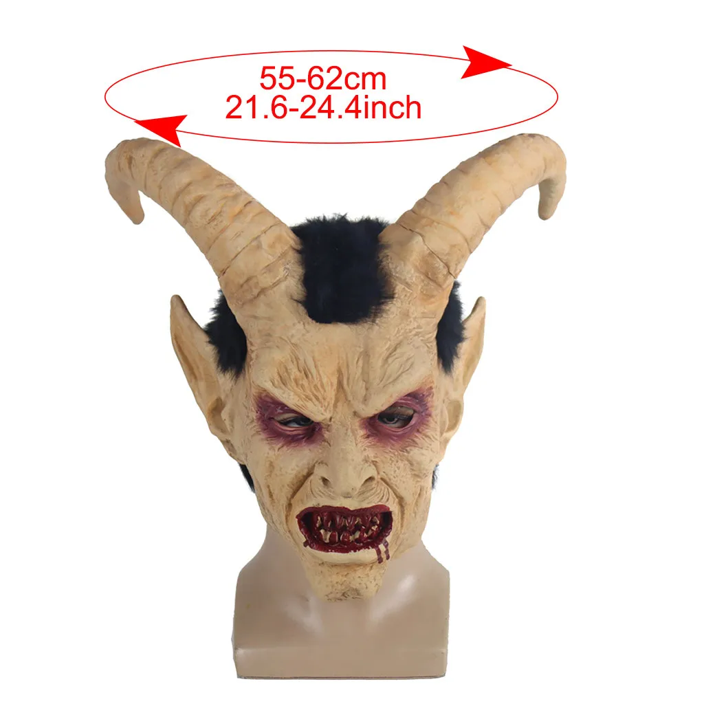 Halloween Devil Masks Spooky Demon Hellfire Beast Prank Helmet Masquerade Performance Costume Props Scary Horns Masks