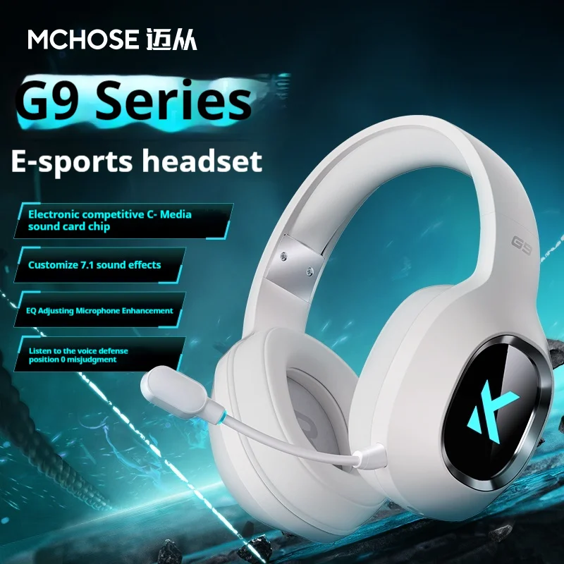 MCHOSE G9 Pro Wireless Headphone Tri-Mode 7.1 Spatial Surround Sound Noise Canceling Long Battery Life Customized Gaming Headset