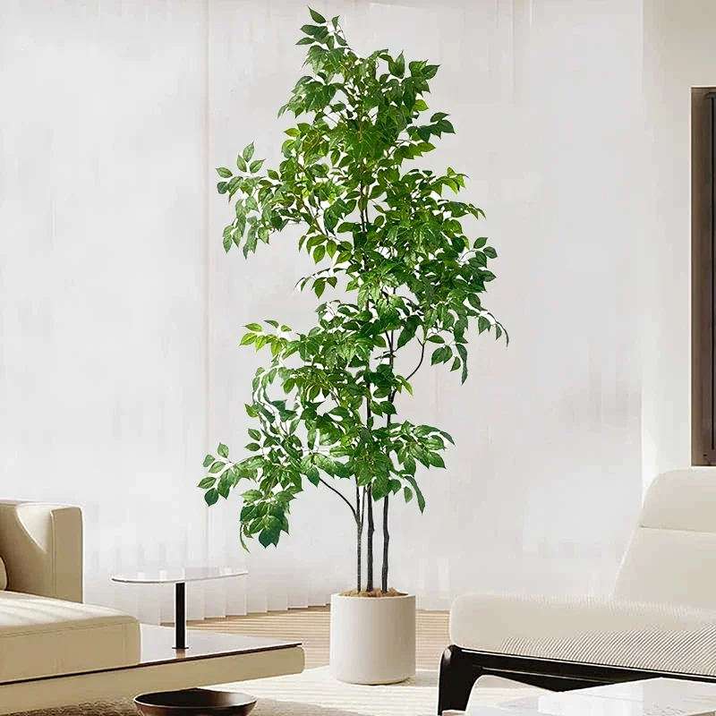 70-135cm Large Artificial Happy Tree Fake Bamboo Plants Branch Plastic Felicitous Leaves for Home Garden Indoor Outdoor Decor