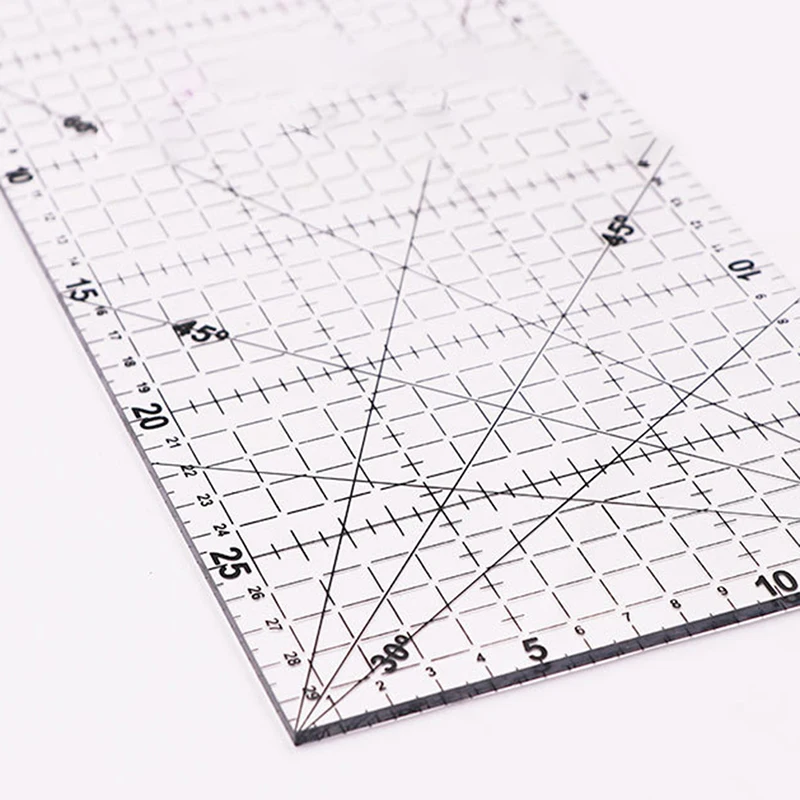 패치워크 눈금자 재봉 퀼팅 도구, 아크릴 투명 체중계 눈금자, DIY 공예 수공구, 학용품, 30x15cm