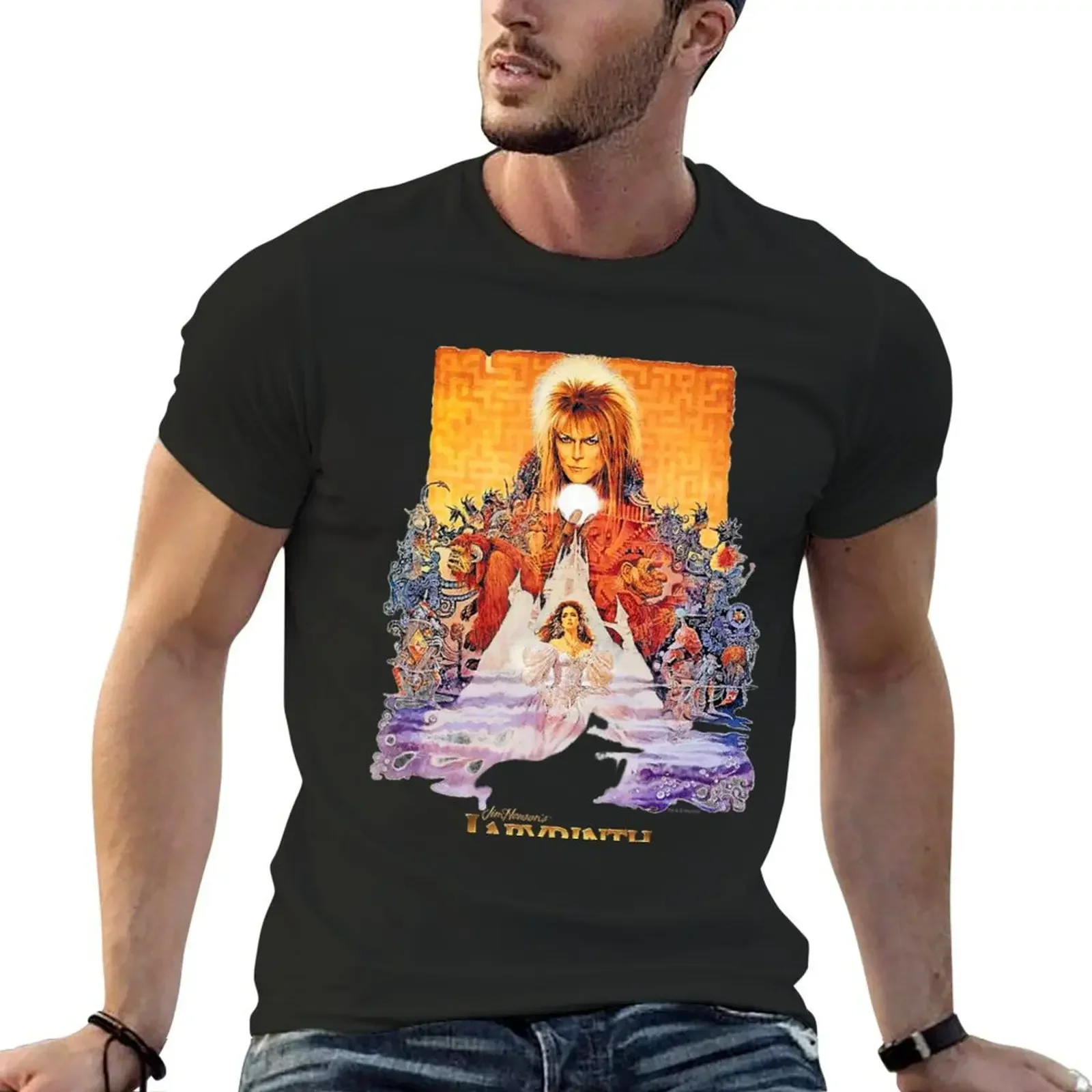 2024 spring and fall t shirt Labyrinth Movie Poster T-shirt customs design  short sleeves pure cotton tops casual streetwear