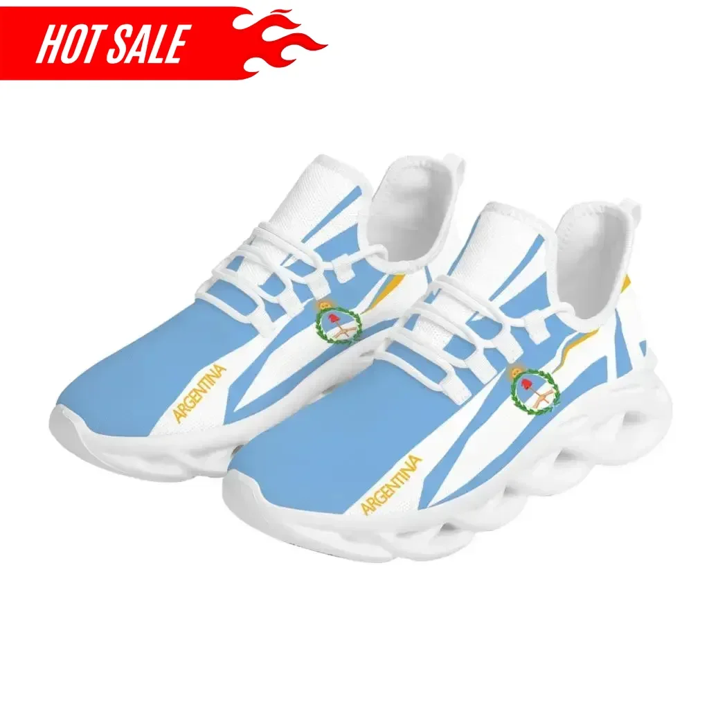 

Argentina Flag Design Casual Shoes Sun Olive Branch Liberty National Emblem Print Lace Up Mesh Sneakers Breathable Walking Shoes