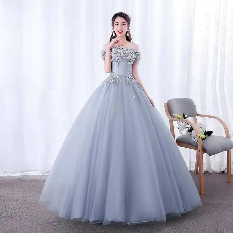 DSP Quinceanera Dresses 2024 A Line Off Shoulder Princess Sweet 15 Years Girl\'s Prom Party Dress with Flowers