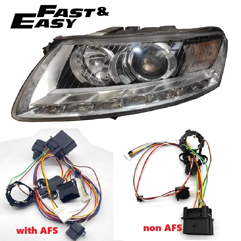 

Подходит для Audi A6C6 2009-2012, светодиодная фара, внутренний жгут проводов, жгут проводов в сборе с AFS или без AFS.