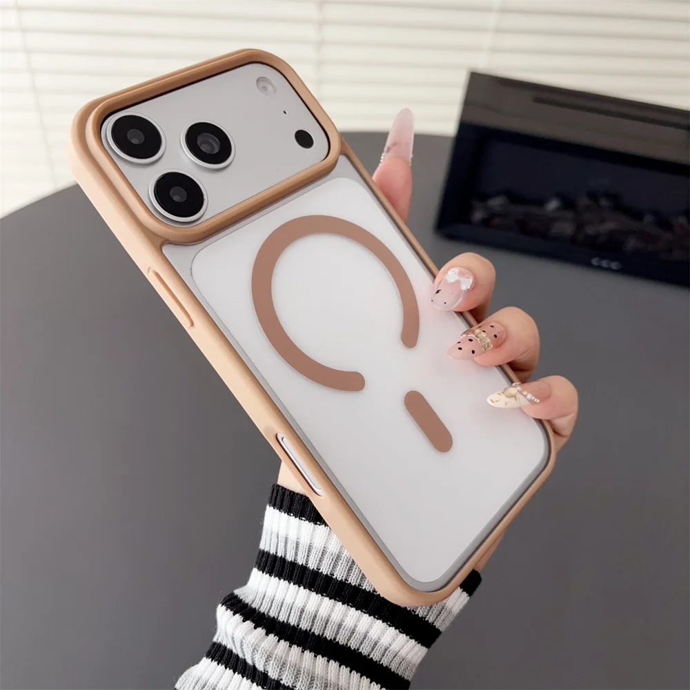 Großhandel Luxus Magsafe Magnetische Hülle für iPhone 18 Pro Max 17 16 15 14 13 12 11 Transparente Kabellose Lade-Bumper-Hülle – Detail 16