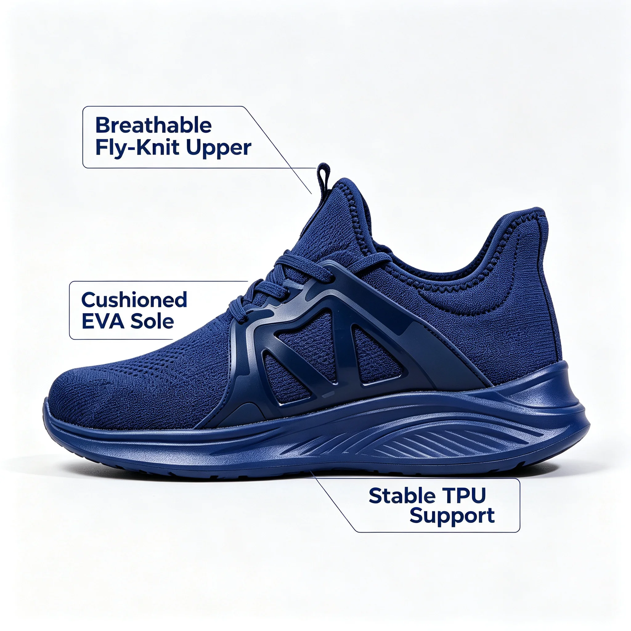 Men Autumn Winter Lightweight Running Shoes Fly Weave TPU Upper EVA Sole Casual Sports Sneakers For Walking Gym 39‑47