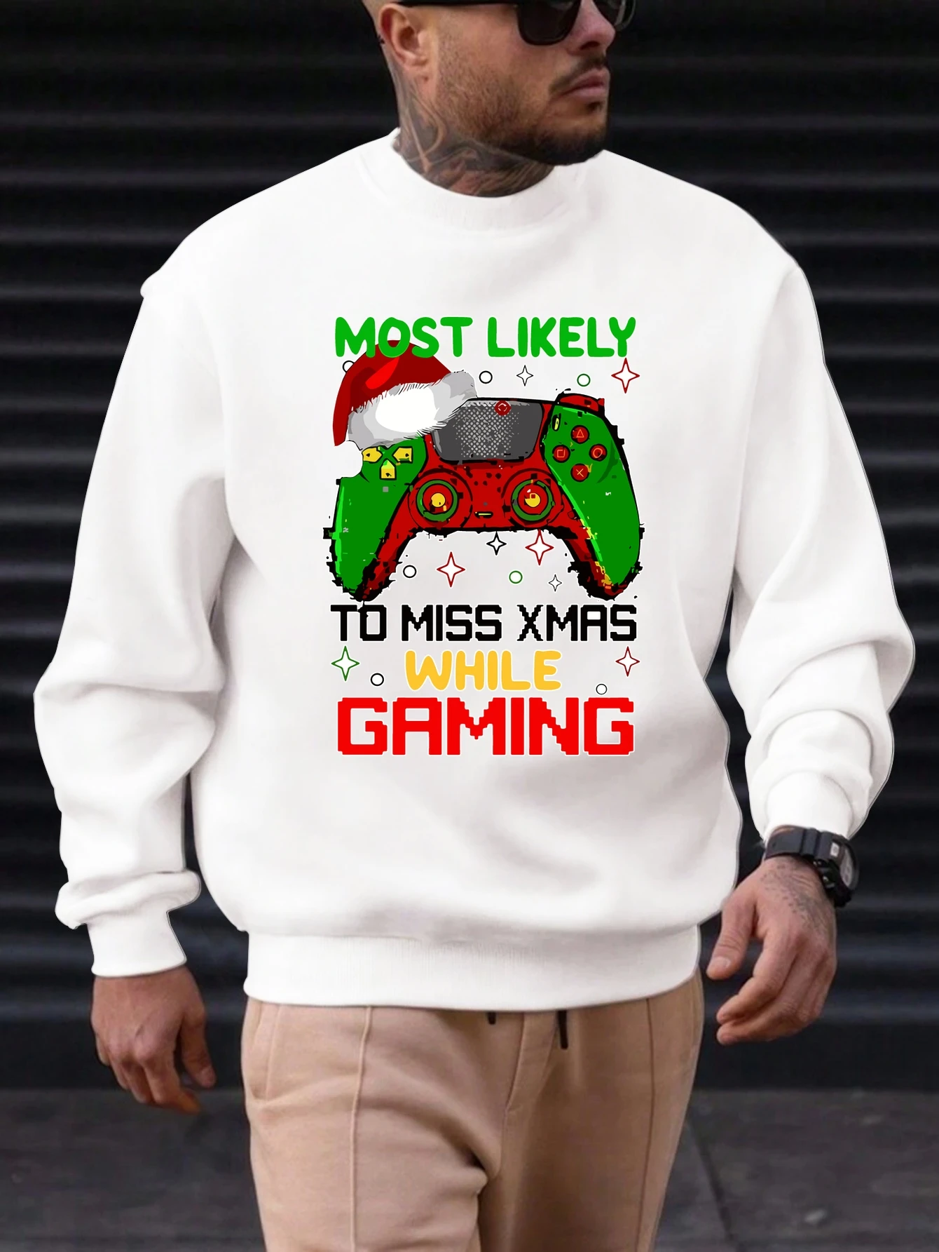 

2025 New Men's Cotton Sweatshirt Game Console Pattern Printing Round Neck Fashion Casual High Quality Daily Top Clothing