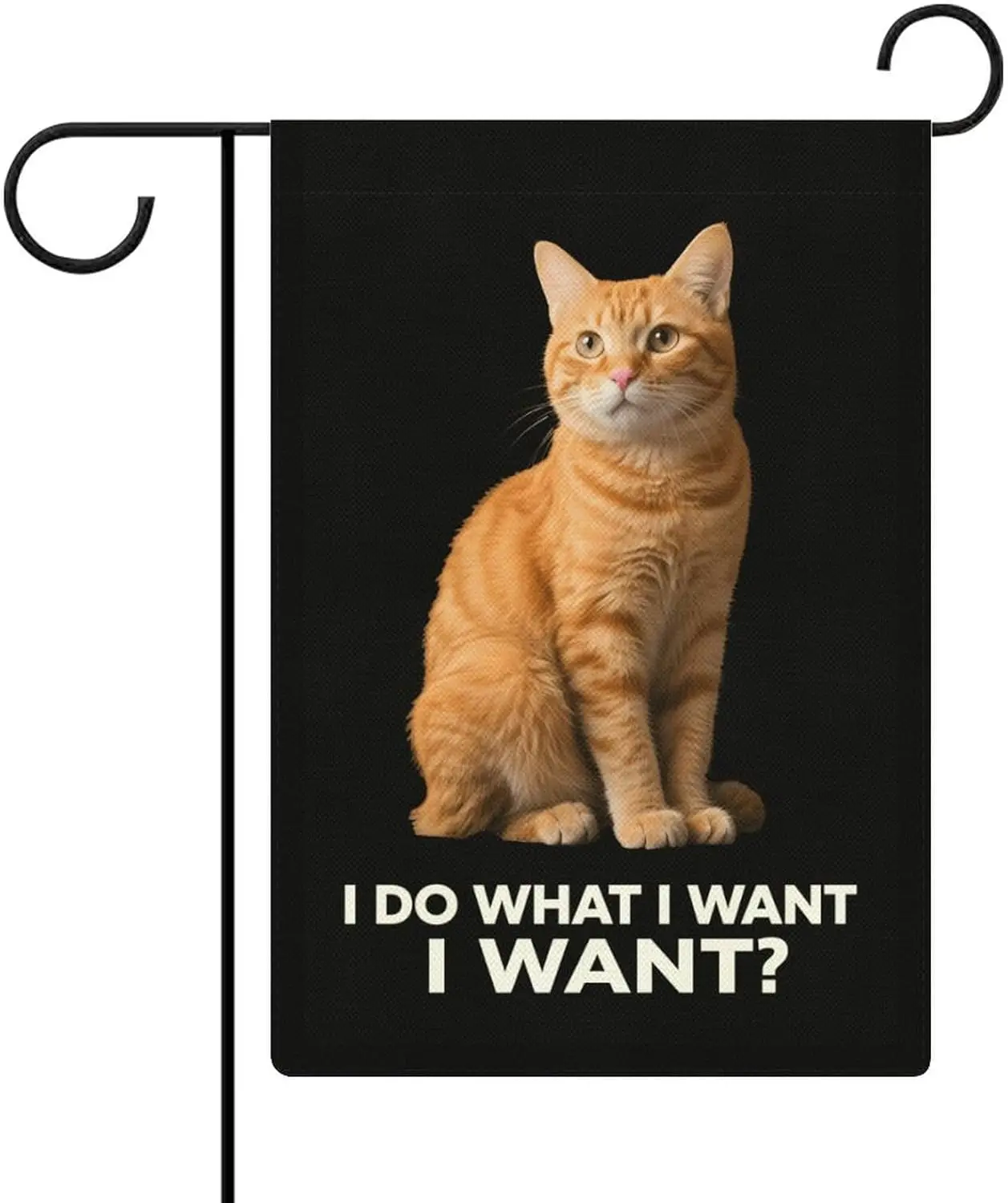 I Do What I Want to Do Fun Orange Cat Garden Flag Double Sided Small Flag for Outdoor 12x18 Inch Welcome Holiday Decorations ZZM