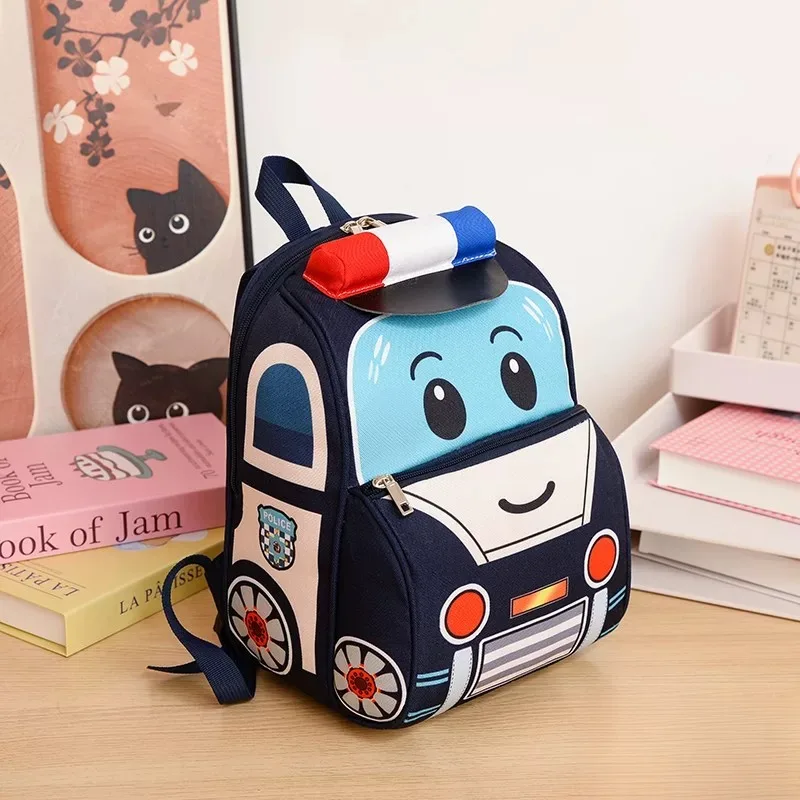 

Kindergarten Backpack Fire Truck Children's Double Shoulder Bag Car Backpack Lightweight Portable for Outings Boys Girls