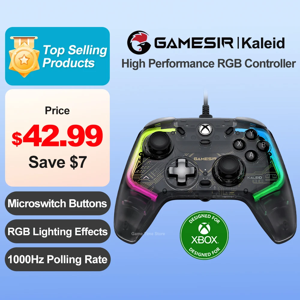 XBOX PC Controller Gamesir Kaleid for XBOX Series S X One Windows 10 11 Gamepad Wired Mechanical Buttons Hall Effect Joysticks