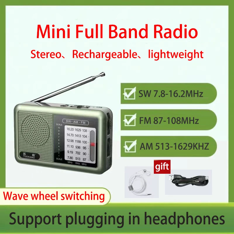 

Radio de emergencia SW/AM/FM Radio Telescopic Antenna Full-wave Band Multifunctional Radios Built-in Speaker For Outdoor