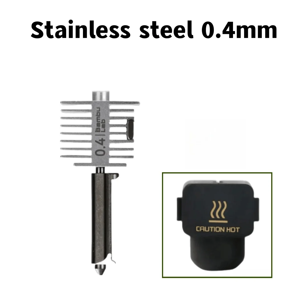 فوهة أصلية لمختبر بامبو A1/A1mini سريعة السرعة نهاية ساخنة فوهة فولاذية مقواة 0.2/0.4/0.6/0.8 مللي متر Bambulab A1 الرسمية Hotend