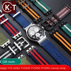 For SWATCH YVS420 YVS454 YVS451 YVS400 Series Waterproof Nylon Strap Adapter Refit 21mm Swatch YVS Strap Watchband Bracelet 21mm