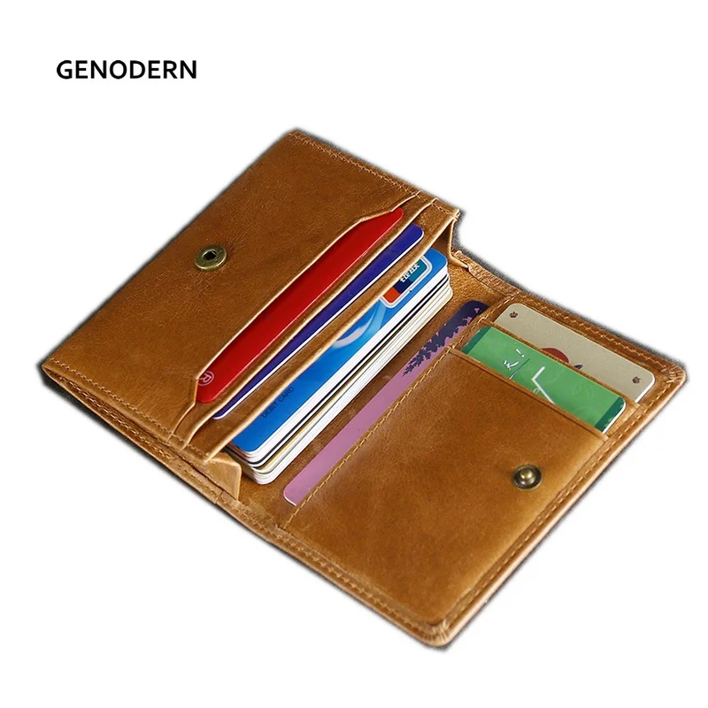 

GENODERN RFID Genuine Leather Card Holder Slim Credit Card Case Mini Wallet for Men