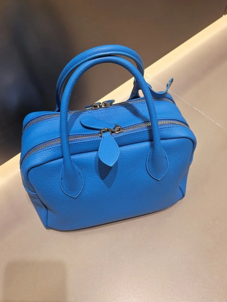 

FIRMRANCH 2026 Весенняя новинка: Мягкая сумка-боулинг из воловьей кожи с дизайном «Тост», двойным отделением, универсальная женская сумка через плечо/кроссбоди