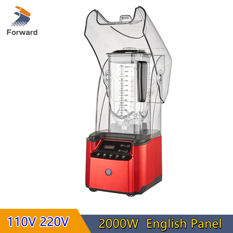 2.2L Silent Smoothie Machine With Cover Ice Smoothie Machine 2000W Ice Blender Heavy Duty