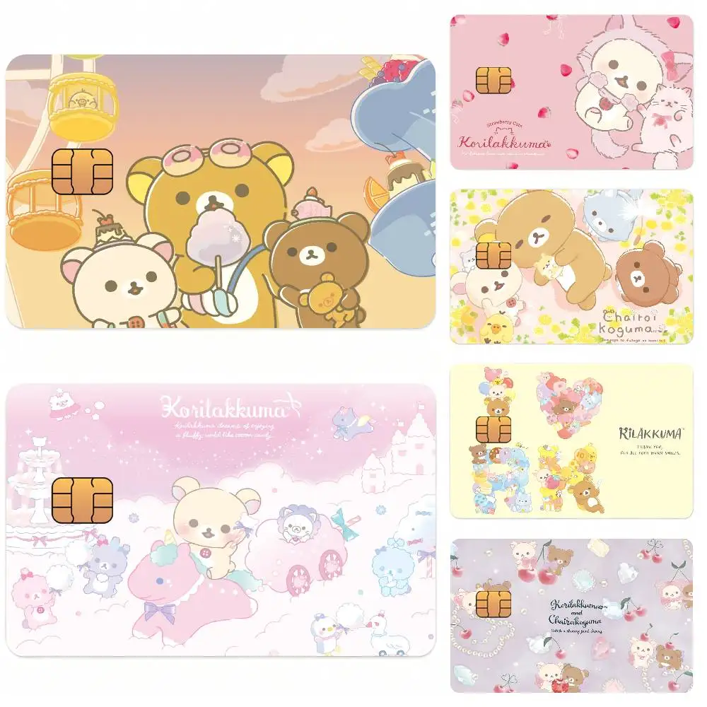 Cartoon R-RilakkumA-A Kawaii Card Stickers for Bank Access Protective Waterproof Film Cover Sticker Surprise Gift