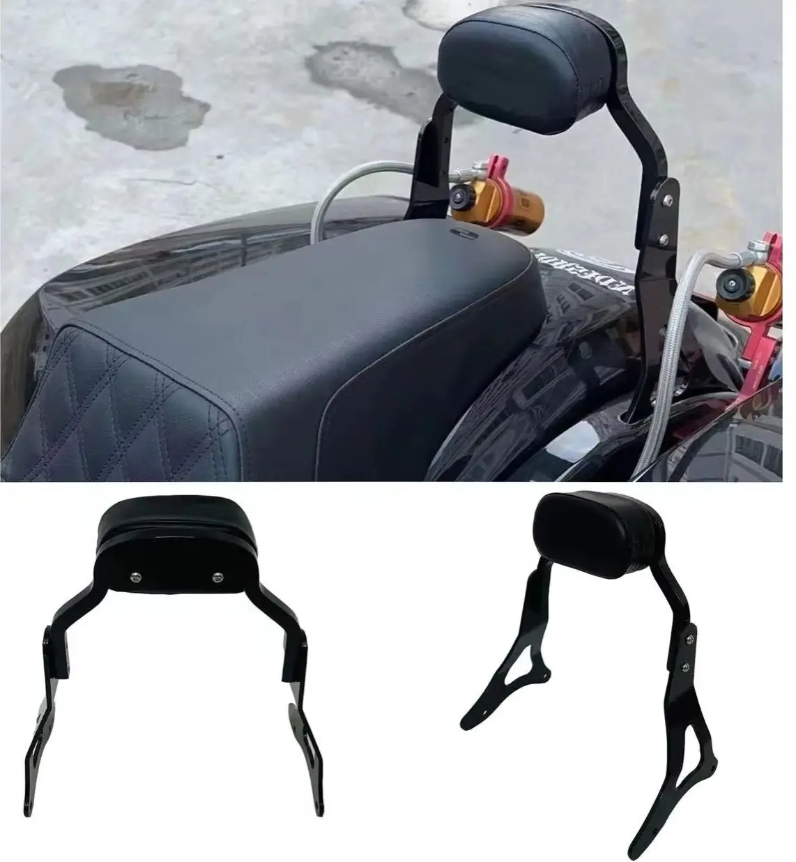 

Motorcycle Sissy Bar Backrest For Harley Road Glide Street Glide Road King 09-25 DS Mini Detachable Passenger Rear Back Pad