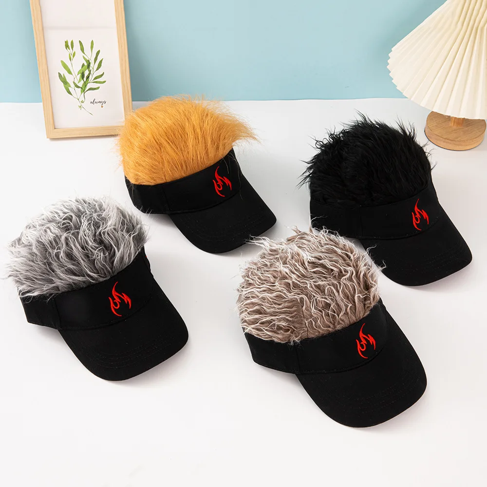 ترامب الرجال الاصطناعية الشعر القصير قبعة بيسبول مسنبل شعر مستعار قبعة شعر مستعار قابل للتعديل ظلة يتوهم الأداء الهيب هوب أغطية الرأس