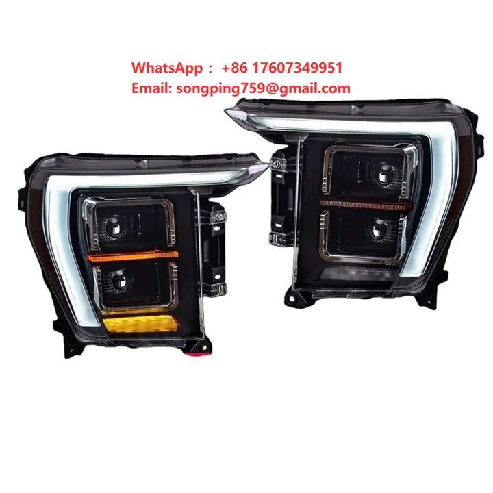Wholesale for Ford Raptor F150 2021 2023 Headlights US Version Front Lights Upgrade 2 Lens Led Headlamps