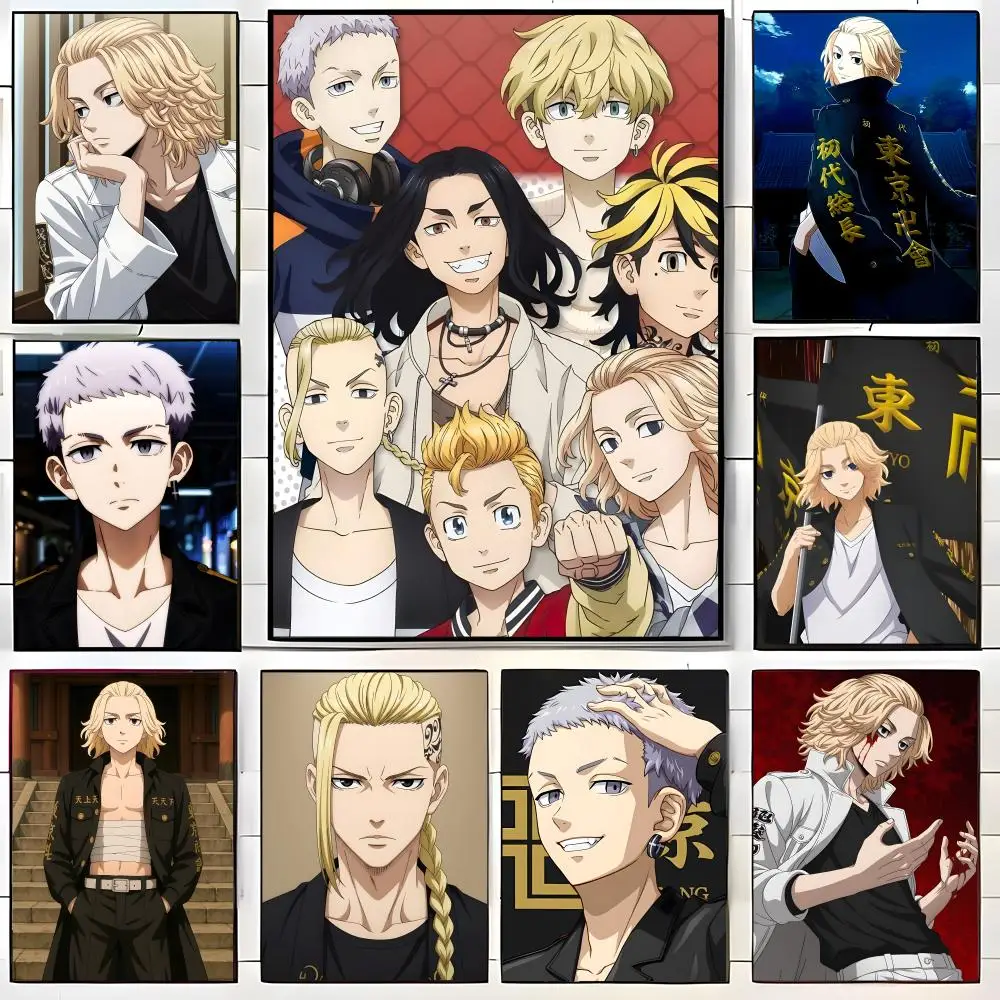 Anime T-Tokyo Revengers Poster  Self-adhesive Art Waterproof Paper Sticker Coffee House Bar Room Wall Decor